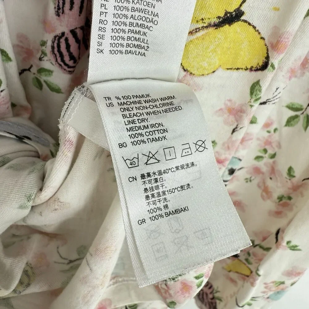 H&M Girls Sun Dress Size 6-8 Years Butterfly And Flowers